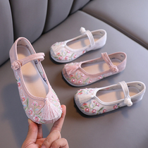 Girls Princess Embroidered Shoes Ethnic Style Children Hanfu Shoes Tassel Decoration Baby Performance Performance Old Beijing Shoes