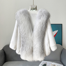 Imported whole Sable fox fur collar fashion short mink coat women 2021 Winter new Haining mink fur coat