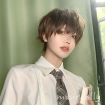 Man true and false hair Male short hair Zhengtai gay fake hair boys daily matte universal cos Korean version handsome dk close face