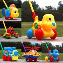 Childrens trolley toys One-year-old baby walker Small boys and girls hand push the plane Push the music ring the bell Blink your eyes