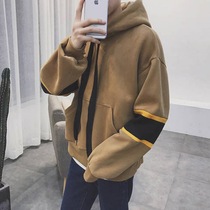 Pamper autumn and winter New Korean students loose and velvet thickened couples sweater Joker hooded pullover men and women