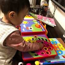 Childrens jigsaw puzzle toys 1-3 years old baby early education set board mushroom nail male and girl intellectual development early education