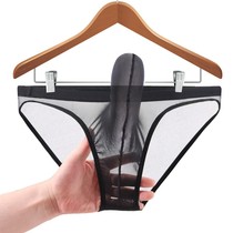 Men's sexy underwear elephant JJ set full transparent briefs sexy low waist SM mesh adult GAY pants head