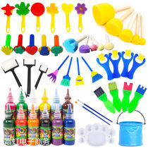 American Area Regional Materials Large Class of Chinese Class of Kindergarten Place Sponge Painting Tools