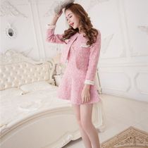 Skirts autumn and winter dresses hairy machines thin foreign-style two-piece medium-and long-length dress