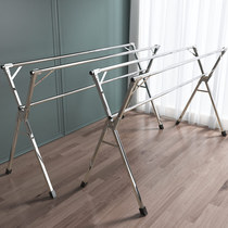 Drying rack balcony floor-to-ceiling folding indoor clothes rack telescopic stainless steel cool drying clothes rack household quilt artifact