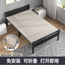  Folding bed sheet peoples bed Simple office nap artifact rental iron bed portable double home lunch break hard board bed