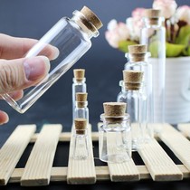 diy small number wood stopper Drift bottle transparent bottle glass bottle Alien bottle Mini luminated pendant for a wish sandbottle necklace