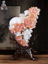 Natural jade flowers blossom rich jade carvings living room office porch wine cabinet decorations high-grade craft gifts
