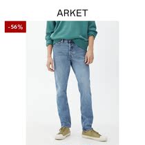 ARKET mens clothing base Pure Cotton Straight Barrel Jeans Light Blue 2022 Spring new product 0950663001