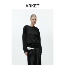 ARKET womens dress cotton long sleeve round collar light knit cardiovert undershirt 2022 spring new 1059427001