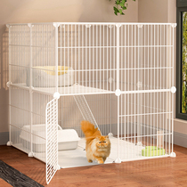  Cat cage Household cat villa large free space non-toilet integrated three or two floors small kitten indoor