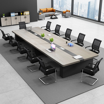 Thickened meeting table and chairs combination minimalist modern meeting room rectangular desk long table in negotiation table 6-20 people position