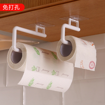 Kitchen paper hanger simple creative paper towel rack cabinet roll paper rack free punching wall-mounted rag rack