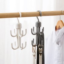 Tie containing box Home Double coat hanger 8-claw swivel hook scarf shelving rack silk towel rack leather belt rack
