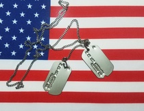 Original imported 1940 World War II chain US dog tag ID brand military stainless steel soldier tag set custom