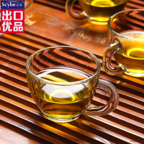 scybe Xibi glass teacup small cup set with heat-resistant Kung Fu Small teacup glass tea set 12