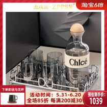 ZPPSN High-end European Water Set Household Living room Tea Glass Tea Top Light Luxury Water Cup