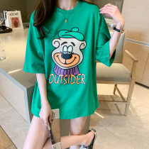 Pregnant woman T-shirt short sleeve 2021 pregnant woman summer fashion cotton loose long tide Mother Base shirt coat summer
