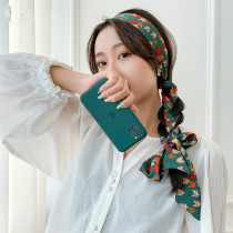 ins silk scarf hair band female tie hair forest Net red headscarf headwear fairy hair jewelry head rope tie hair long ribbon