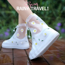 Shoe cover female waterproof non-slip thickened wear-resistant rain shoe cover for children in rainy days silicone rain boots transparent foot cover men