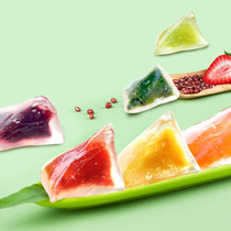 Crystal zongzi vacuum packaging transparent instant Net red snacks purple potato matcha red beans blueberry strawberry fruit ice dumplings