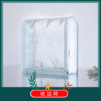 190mm * 190mm * 80mm imported clouds ripple ice crystal grain ultra-white shou bian zhuan transparent square glass brick spot