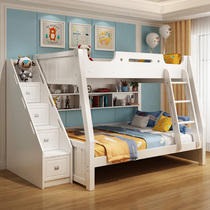 Children on and off the bed small apartment solid wood with bookshelf Korean multi-functional mother and child two-layer combination high and low shop promotion
