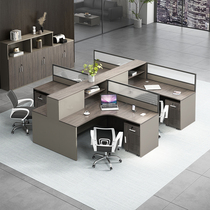 Staff Desk Brief Modern Six-person Position Screen Partition Employee Desk Chair Composition Four bits of furniture