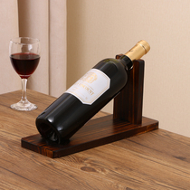 Wine rack Solid wood wooden shelf Wooden ornaments Light luxury restaurant Modern simple creative European household bracket