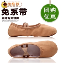 Children's dance shoes girls lace-free dance shoes autumn adult ballet special exercise soft bottom camel cat claw dance