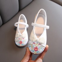 Hanfu shoes girls 2021 New Old Beijing childrens cloth shoes embroidered shoes Chinese style childrens shoes ancient style princess shoes