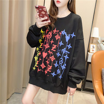 Net red maternity clothes autumn round neck spring and autumn loose Korean version of the pregnant woman sweater jacket wear a wild Western-style top