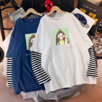 Pregnant womens autumn clothes fashion long-sleeved pregnant womens T-shirt Early autumn loose Korean version of autumn and winter wear tide hot mom