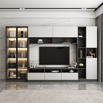 Living room glass TV cabinet modern simple small apartment combination wall cabinet wall hanging cabinet multi-function can be customized