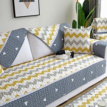 Nordic sofa cushion light luxury style fabric Cotton Four Seasons universal non-slip modern simple leather cushion cover cover towel cover cloth