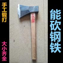 Hand-forged outdoor steel bone cutting knife pure steel household woodworking axe chop bones large open mountain wood chopping axe