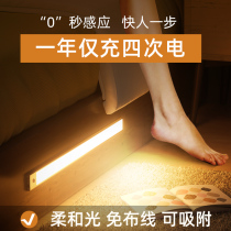 Human body sensor light wireless strip led light strip light with rechargeable cabinet light porch light porch light shoe cabinet wardrobe wine cabinet