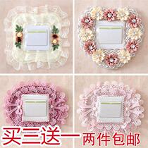 Light Switch Patch Wall Stick-protective Sleeves Cloth Art Eurostyle Switch Decoration Sleeves Lace double open socket Applique