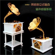 B Classic creative Gramophone music box Vintage music box on the chain Valentines Day Girlfriend Student Day gift