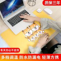 Heated mouse pad warm table pad office computer oversized heating electric hot plate students write homework hand warm treasure