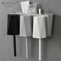 Wash cup Toothpaste rack Nordic style shelf Wall-mounted toothbrush cup set Brushing cup Korean toothbrush rack Bathroom
