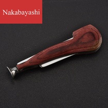 Color wood stainless steel pipe knife Color wood smoke knife through the rod through the needle pressure rod scraper Three-in-one smoke knife kit