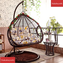 New outdoor hanging basket rattan chair with swing bird nest double indoor single cradle chair balcony lazy rocking chair
