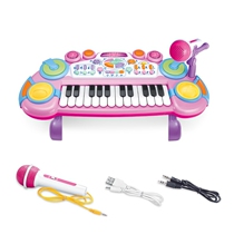 Cosei Children Recharge Electronic Violin Baby Early Teach Music Multifunction Piano Toy With Microphone Girl Gift