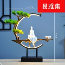 Chinese lamp circle White porcelain Zen decoration Back flow incense hall entrance Office club soft decoration