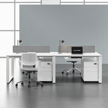 Office table and chair combination simple modern office White work position 2 4 6 double staff desk card position