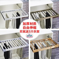 Wardrobe trouser rack multifunctional telescopic side top loading damping household trousers cabinet underwear drawing rack wardrobe drawer type