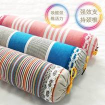 Cervical Spine Pillow Candy Pillow Round Buckwheat Shell Adults Single Cotton cotton Old coarse cloth printed Neck pillowcase pillow pillowcase