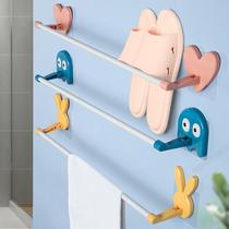 Bathroom trailer rack wall hanging non-perforated toilet wall toilet storage artifact door folding shoe rack rack